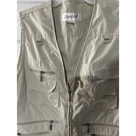 OLYMPIANA Men's Utility Fishing Hunting Safari Vest Large - Picture 4 of 6